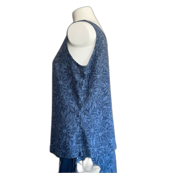 Tommy Bahama Silk Tank Top Blouse Blue M Medium - Picture 2 of 5